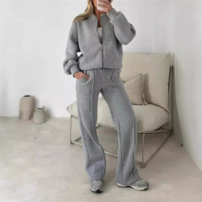 Wide Leg Trouser 70S - 2025 Sweatshirt İki Parçalı Takım Kadın