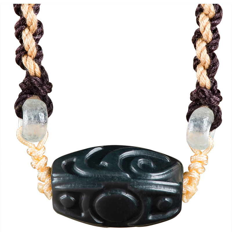 Vintage Fashion Necklace - Hetian Yeşim Oyma Boncuk Kolye Kolye