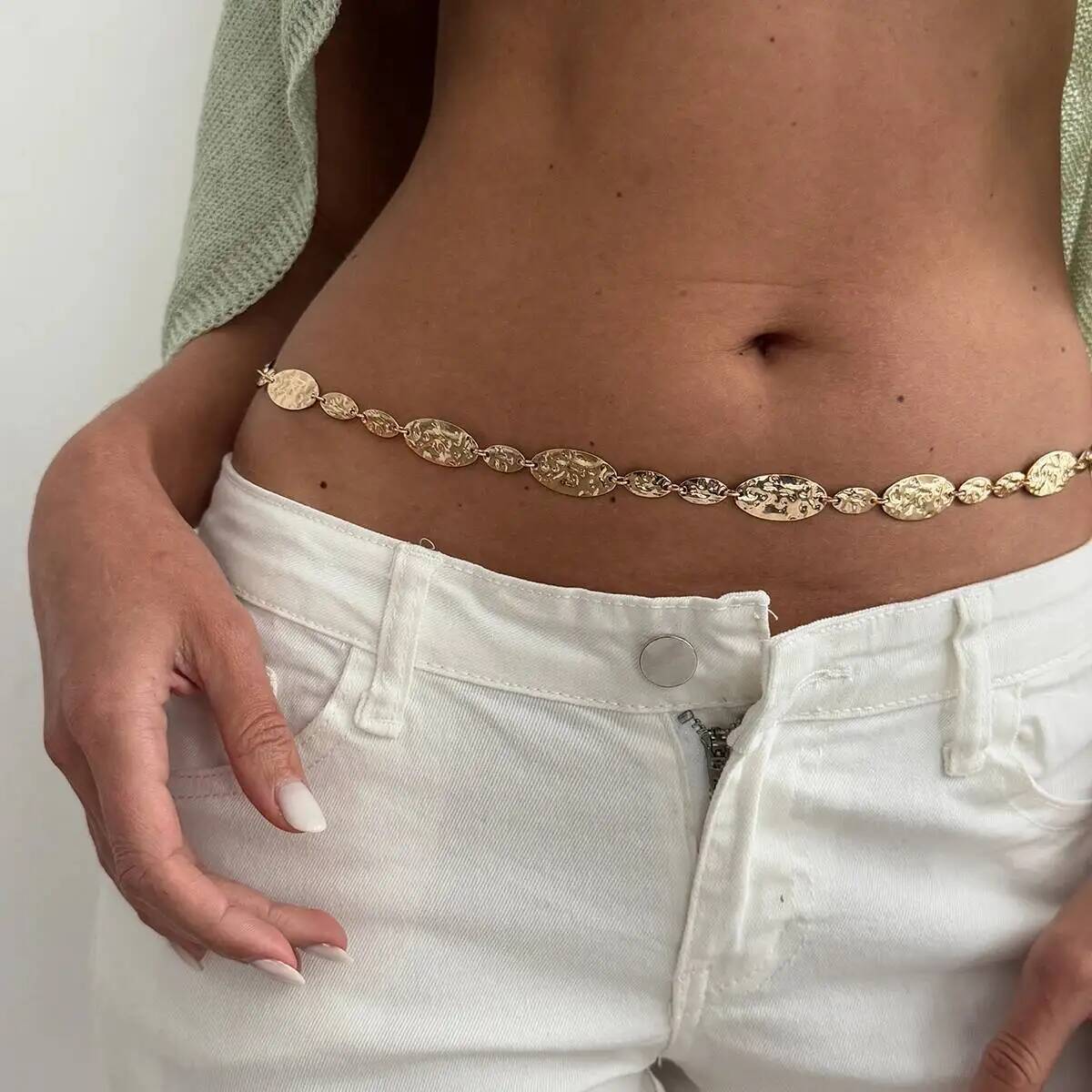 Z Vintage Fashion - IngeSight.Z Basit Vintage Katlama Metal Bel