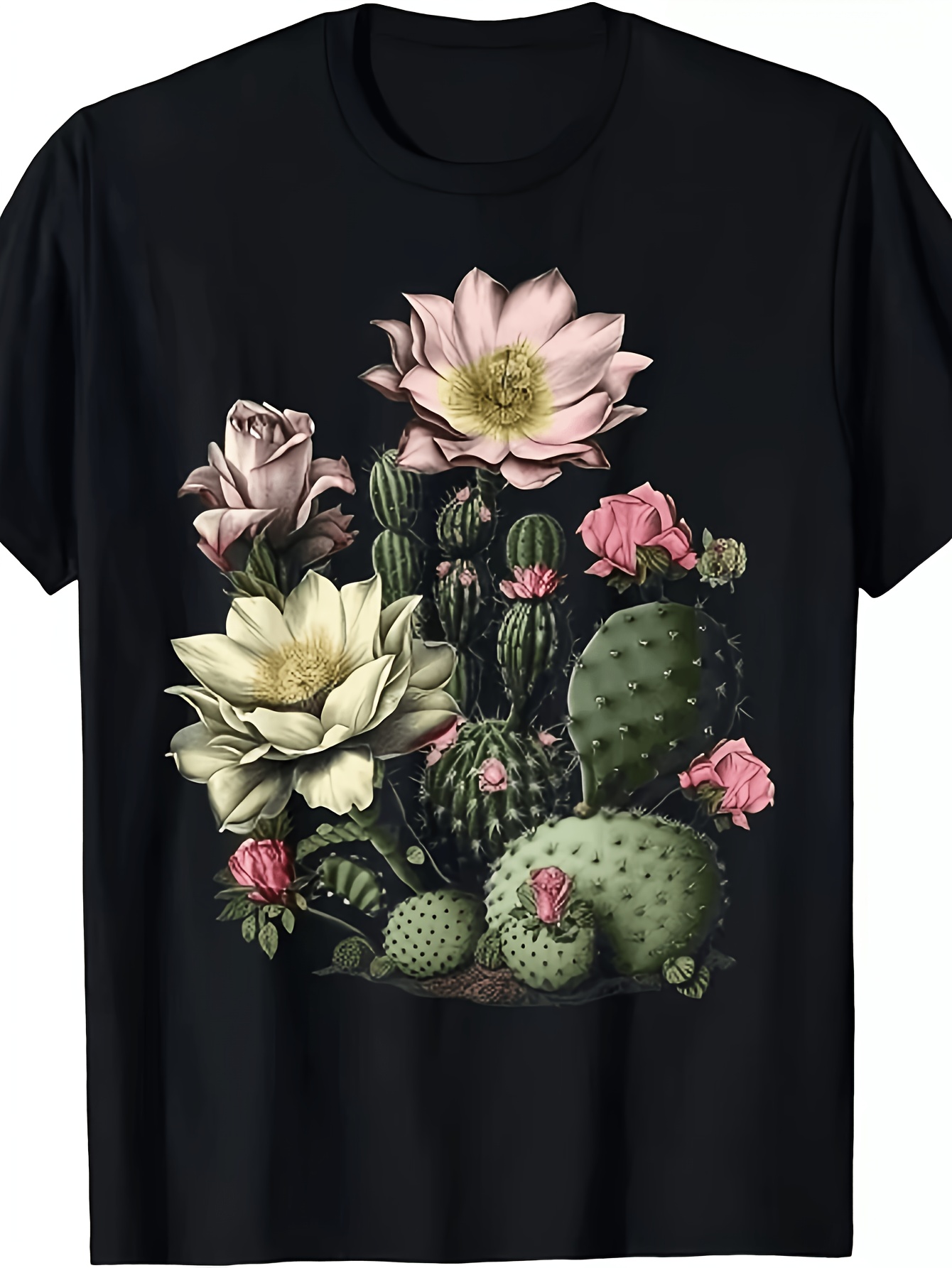 Vintage Fashion Enthusiasts - Unisex Kaktüs ve Sukulent Bitki Baskılı