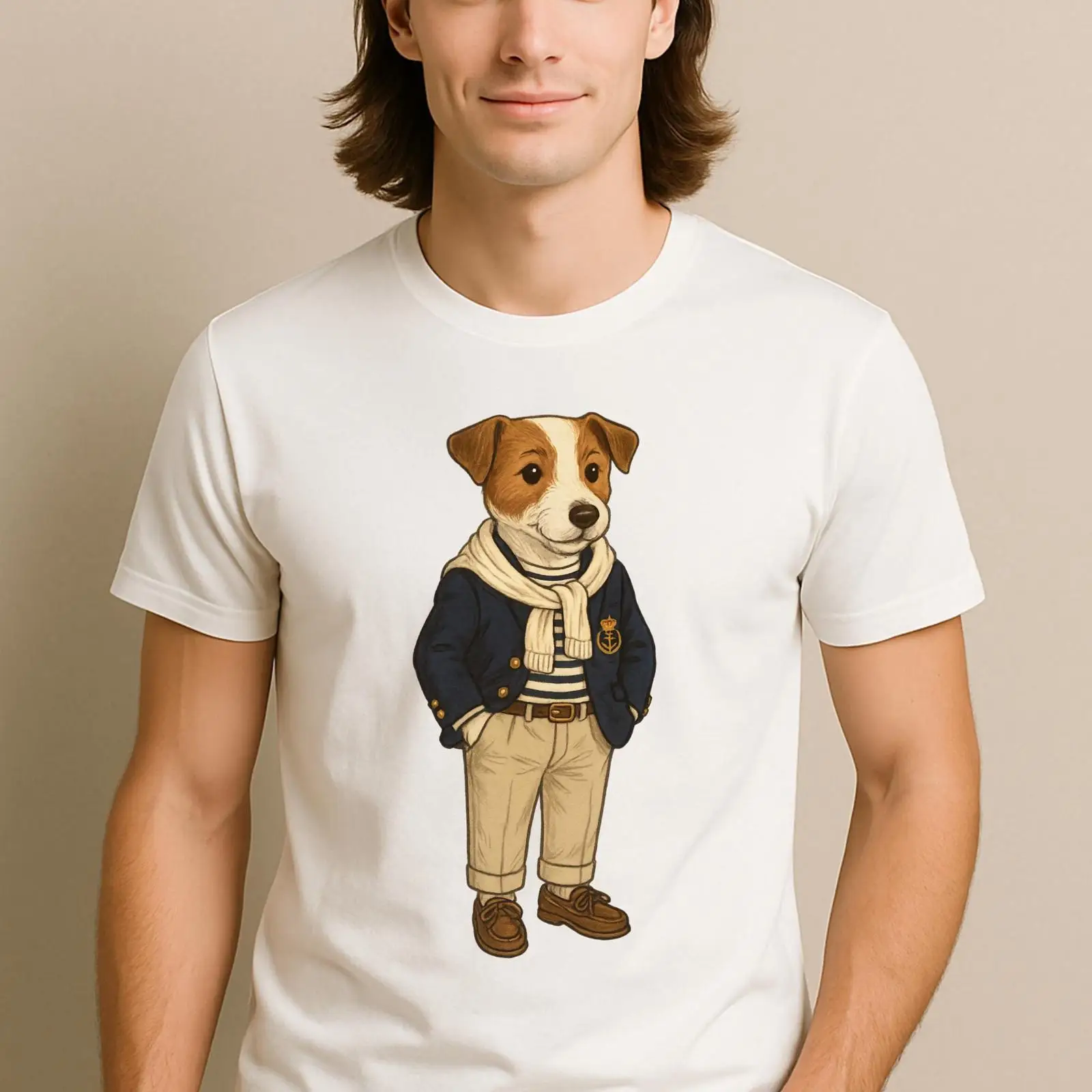 Vintage Yacht Fashion - Preppy Jack Russell Terrier Tişörtü Yat