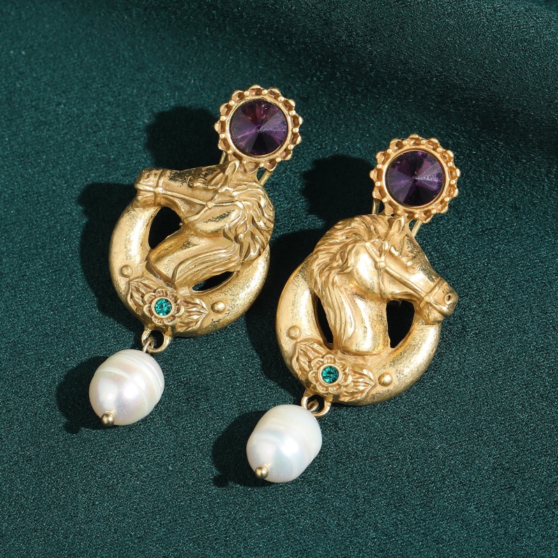 Vintage Mor Kristal At Kafası  - Vintage Fashion Jewelry Brands incelemesi ve fiyatı