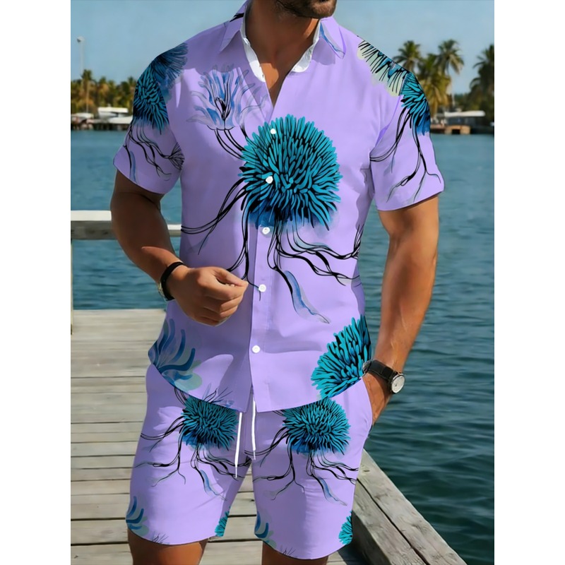 Erkek Hawaii Gömlek Şort Takım - Printed Floral Shirt incelemesi ve fiyatı