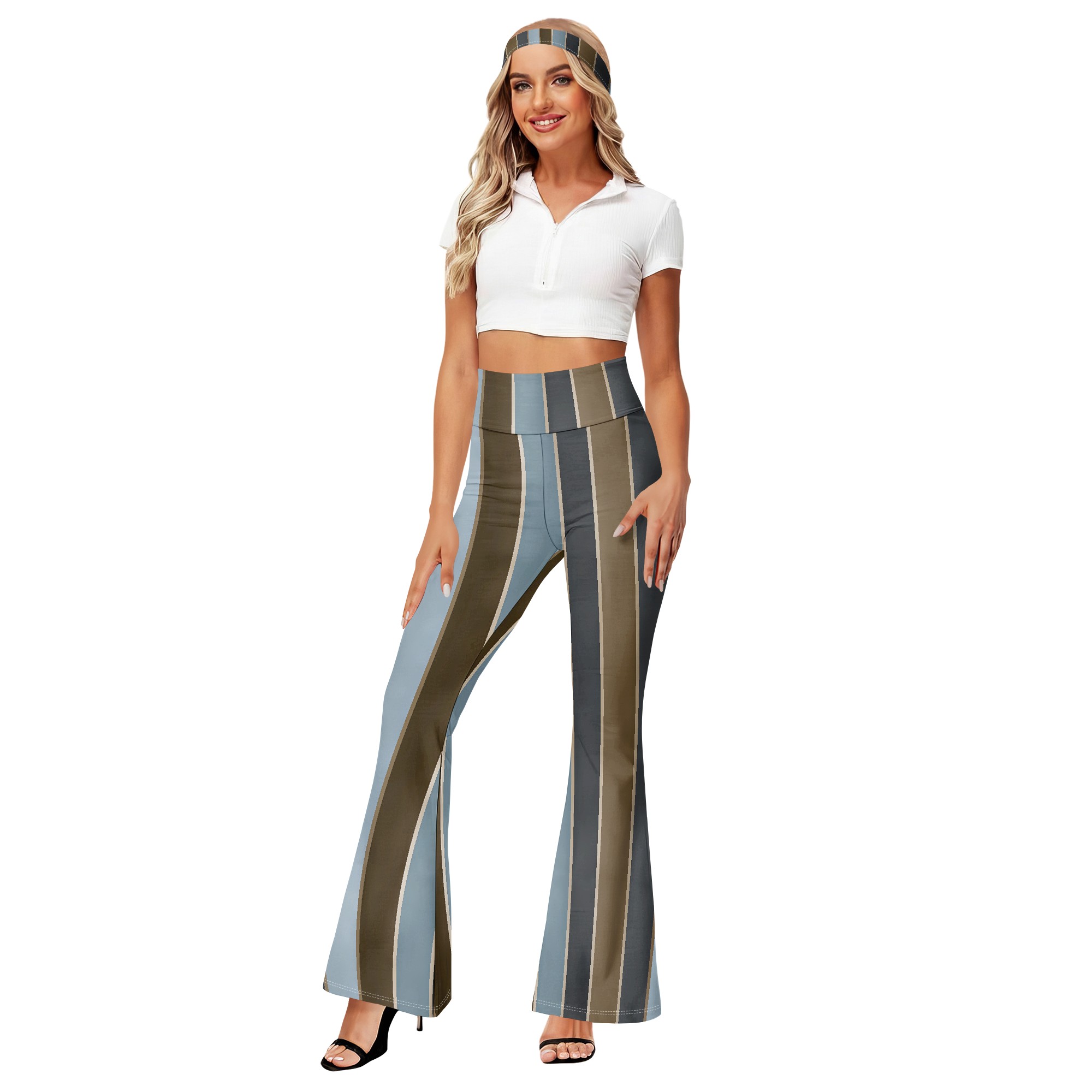Çizgili Yüksek Bel İspanyol Pa - Wide Leg Trouser 70S incelemesi ve fiyatı