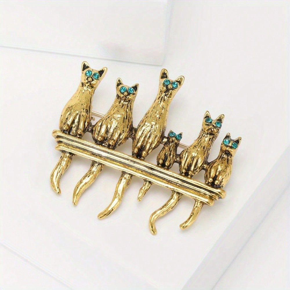 Vintage Altın Tonlu Kedi Ailes - Vintage Fashion Enthusiasts incelemesi ve fiyatı