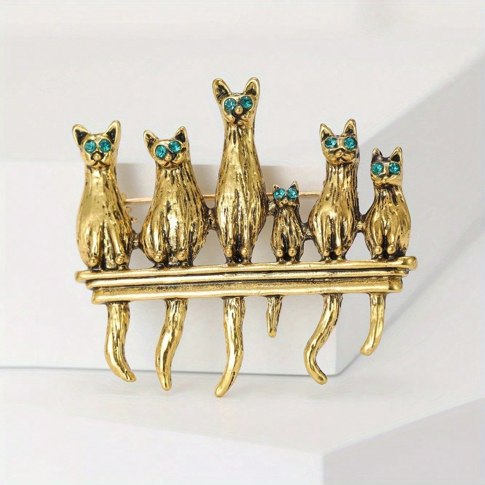 Vintage Altın Tonlu Kedi Ailes - Vintage Fashion Enthusiasts incelemesi ve fiyatı