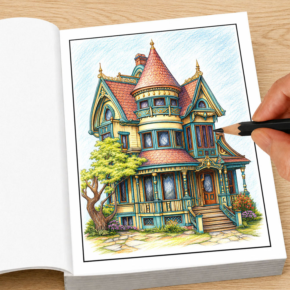 Victorian Houses Yetişkin Boya - Vintage Fashion Coloring Book incelemesi ve fiyatı