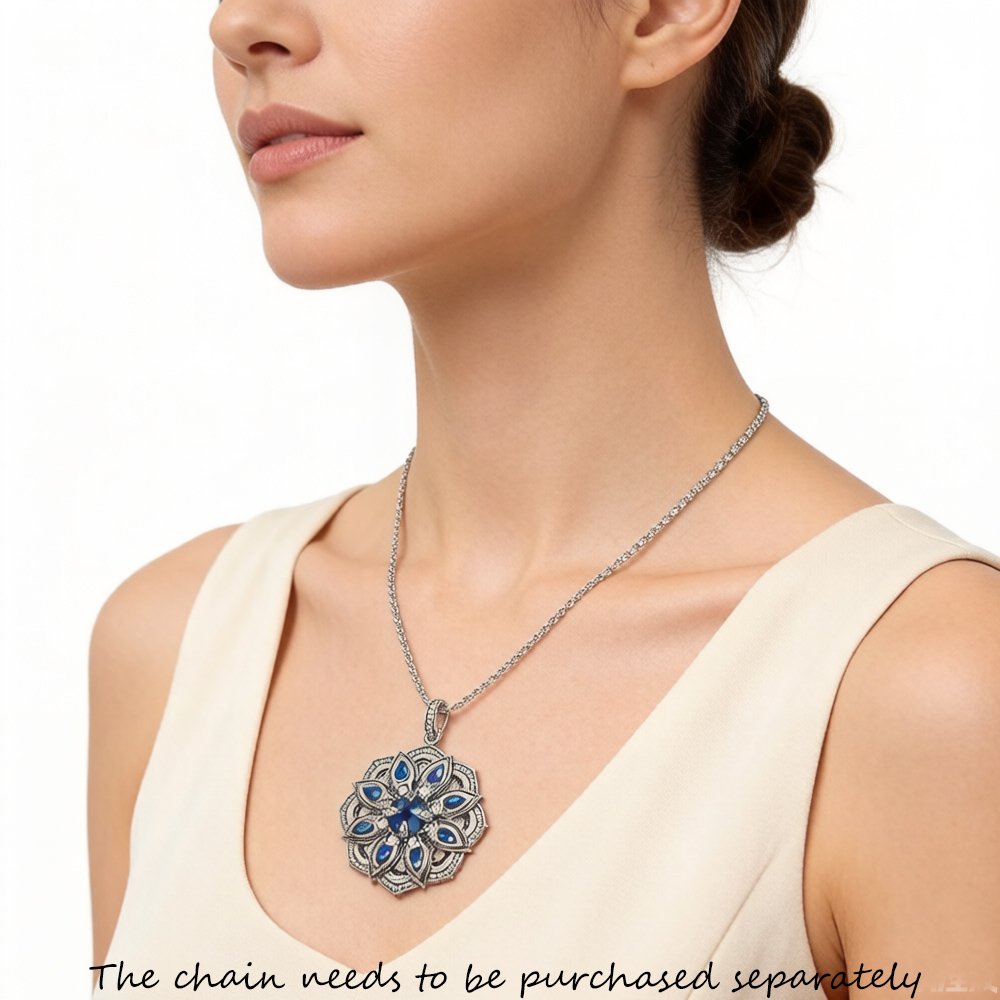 Kolye mavi Lotus çiçeği, marka - Vintage Fashion Jewelry Brands incelemesi ve fiyatı
