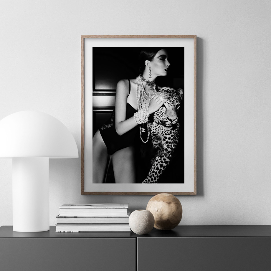 Moda Seksi Kadın Leopar Poster - Vintage Fashion Photography incelemesi ve fiyatı