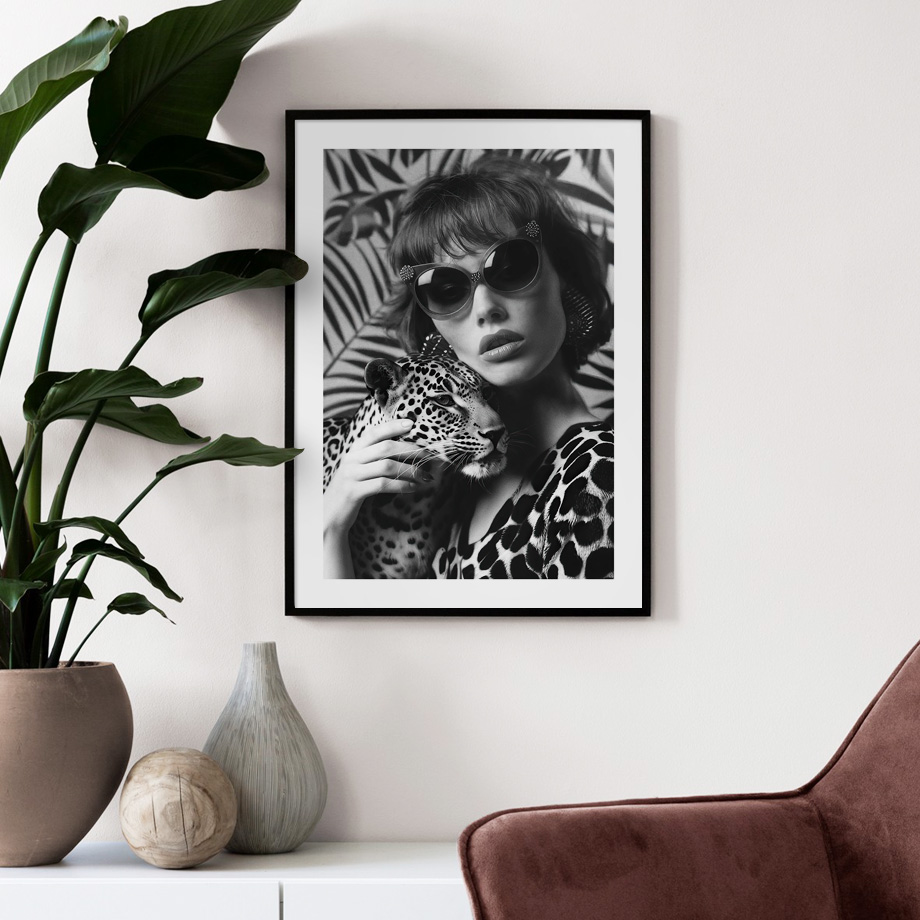 Moda Seksi Kadın Leopar Poster - Vintage Fashion Photography incelemesi ve fiyatı