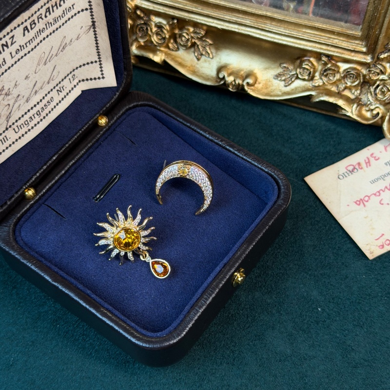 Vintage Sarı Kristal Güneş Ay  - Vintage Fashion Jewelry Brands incelemesi ve fiyatı