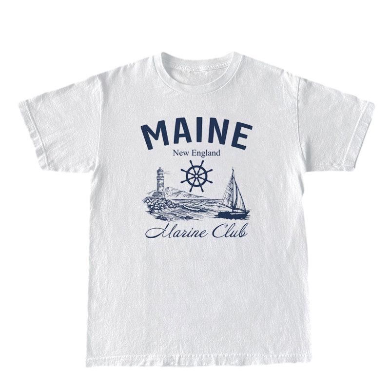 Maine deniz kulübü Vintage t-s - Vintage Yacht Fashion incelemesi ve fiyatı