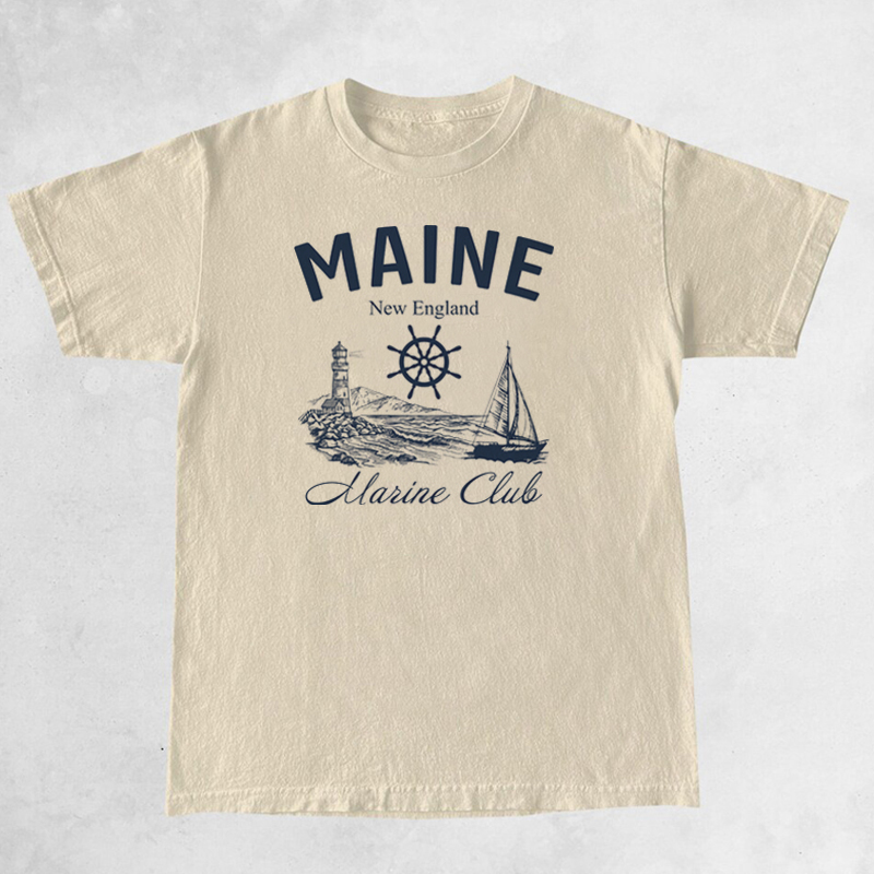 Maine deniz kulübü Vintage t-s - Vintage Yacht Fashion incelemesi ve fiyatı