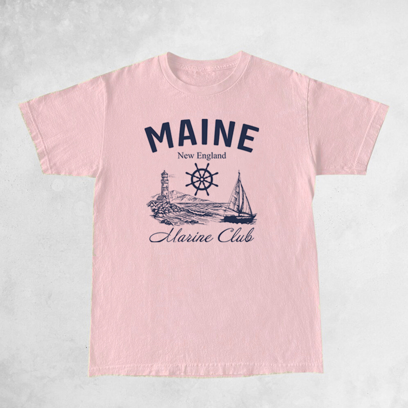 Maine deniz kulübü Vintage t-s - Vintage Yacht Fashion incelemesi ve fiyatı