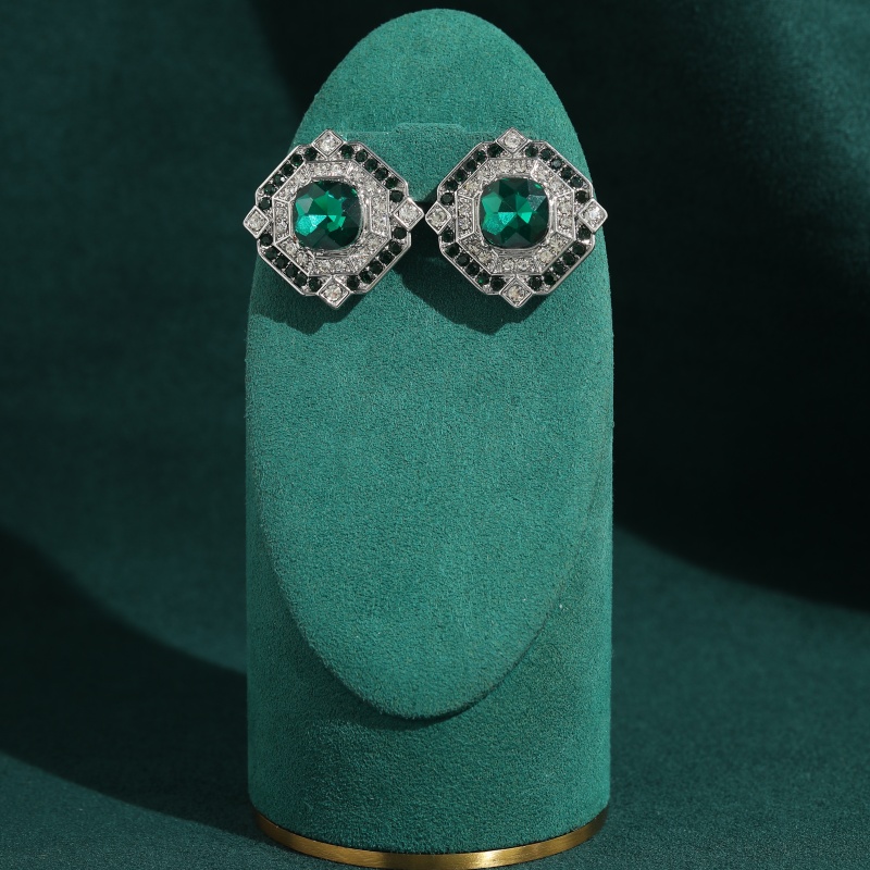 Vintage Kare Zümrüt Kristal Kü - Vintage Fashion Jewelry Brands incelemesi ve fiyatı