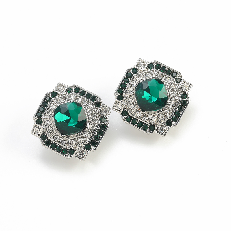 Vintage Kare Zümrüt Kristal Kü - Vintage Fashion Jewelry Brands incelemesi ve fiyatı