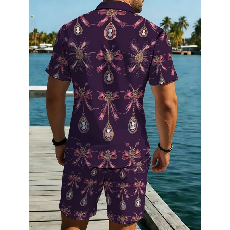 Erkek Mor Çiçek Desenli Polyes - Printed Floral Shirt incelemesi ve fiyatı