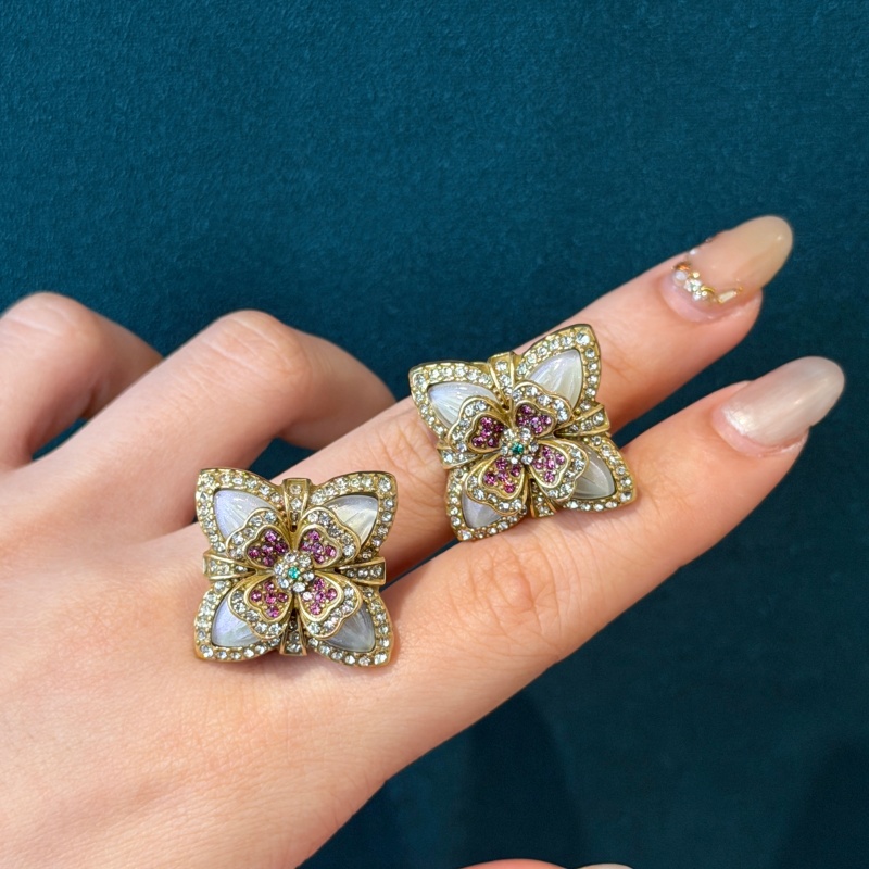 Vintage Renkli Rhinestone Dört - Vintage Fashion Jewelry Brands incelemesi ve fiyatı
