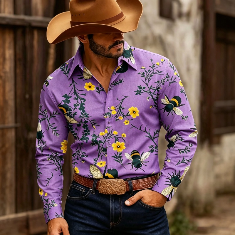 Erkek Çiçek Desenli Uzun Kollu - Printed Floral Shirt incelemesi ve fiyatı