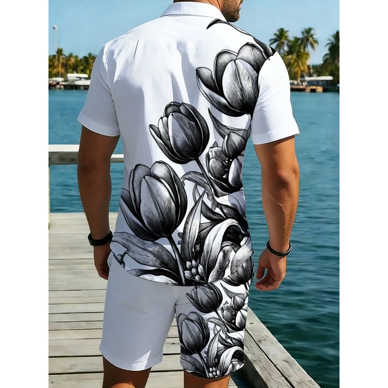 Erkek Beyaz Çiçek Desenli Göml - Printed Floral Shirt incelemesi ve fiyatı